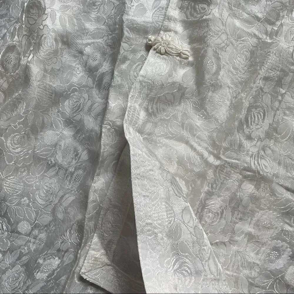 Asian 2 Piece Silky White Pyjama Set - Picture 7 of 16